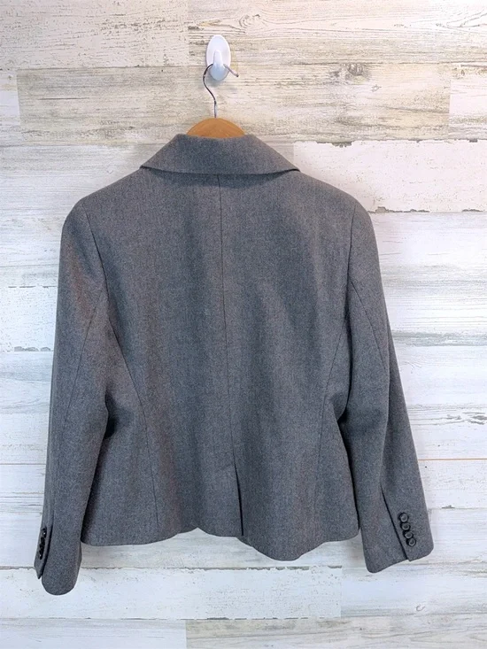 Talbots Wool Bow Blazer Gray Petite Preppy Officecore Coquette Chic Sz 10P - Picture 4 of 12